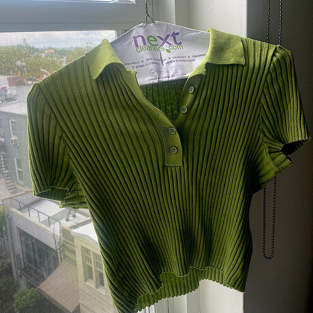 Green vintage button up shirt